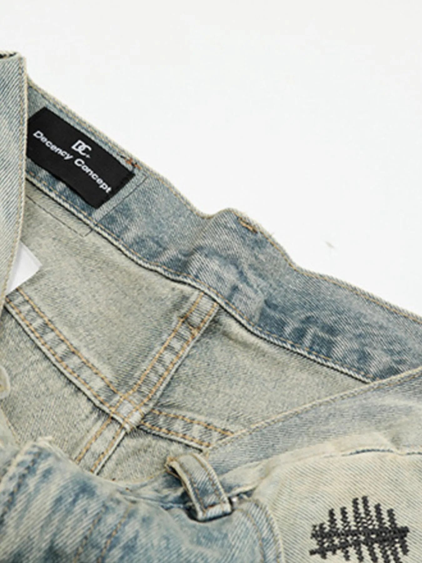Jean vintage délavé à jambes larges pour homme   Elégance District