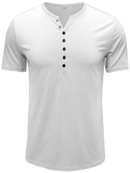 Polo Henley classique à manches courtes pour homme    Elégance District