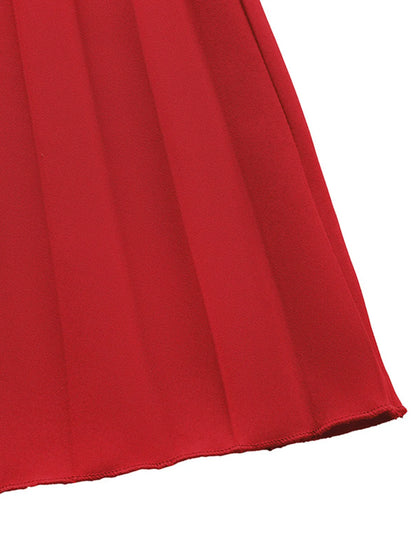 Robe midi plissée à volants épaules dénudées - Élégance District 