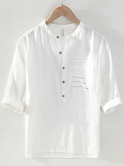 Chemise à manches courtes boutonnée grande taille pour homme   Elégance District