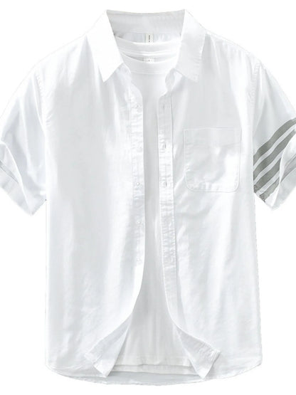 Chemise à manches courtes boutonnée pour homme grande taille     Elégance District