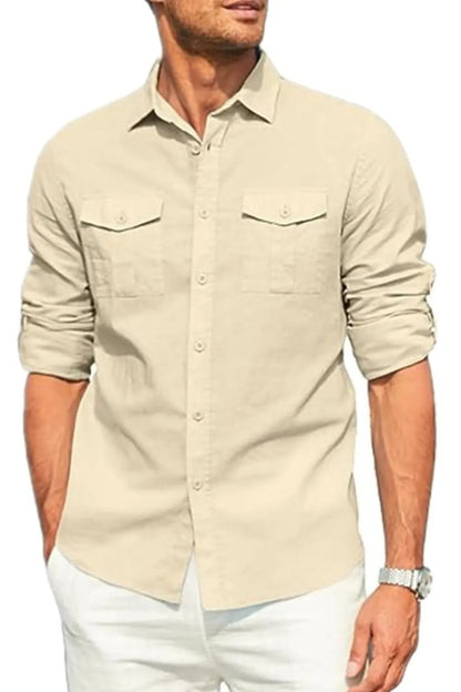 Chemise à manches longues boutonnée pour homme grande taille    Elégance District