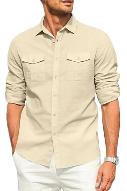 Chemise à manches longues boutonnée pour homme grande taille    Elégance District