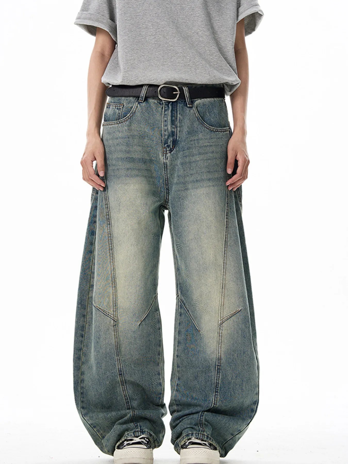 Jeans vintage à jambes larges pour hommes    Elégance District