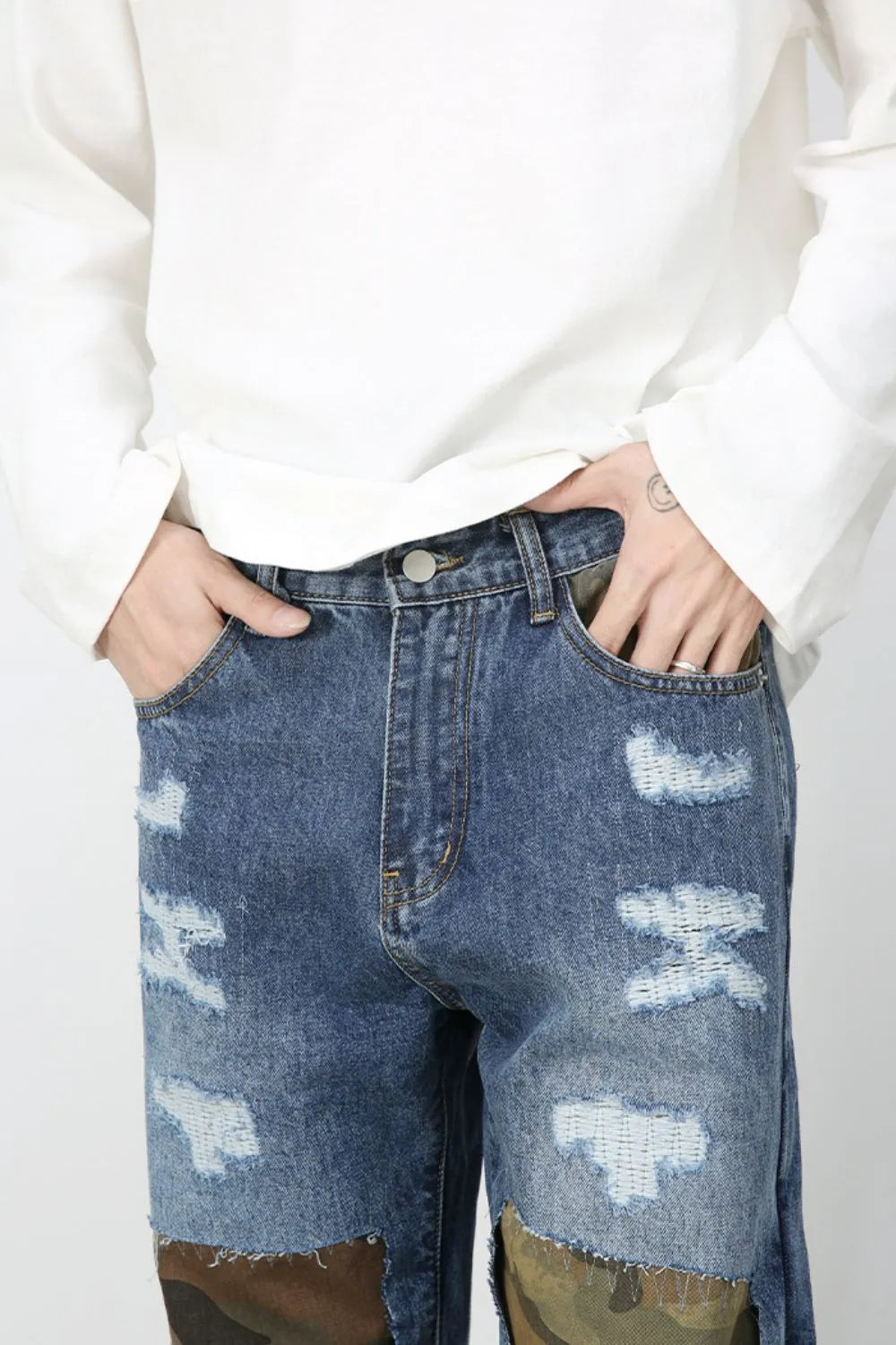 Jean camouflage délavé pour homme   Elégance District