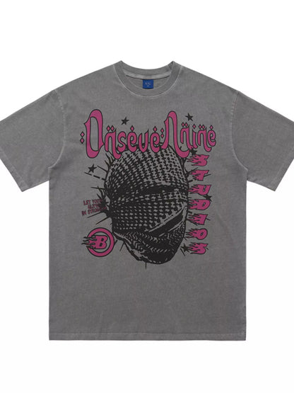 T-shirt à manches courtes et col rond pour homme avec motif graphique