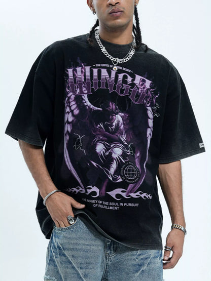 T-shirt oversize à manches courtes pour homme avec motif graphique