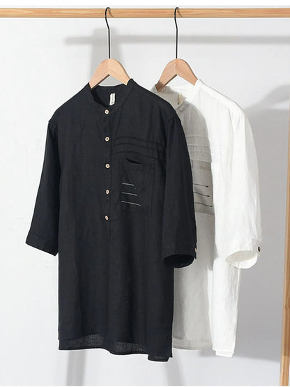 Chemise à manches courtes boutonnée grande taille pour homme   Elégance District