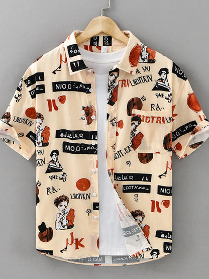 Chemise imprimée à manches courtes grande taille   Elégance District