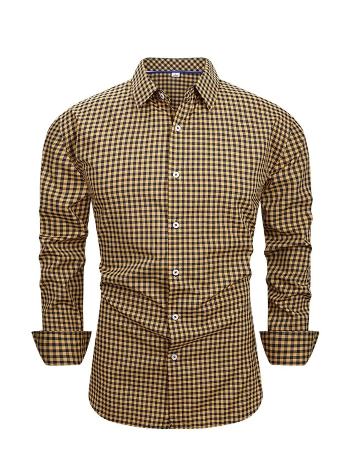 Chemise vichy à manches longues, coupe classique, Elégance District
