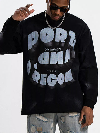 T-shirt à manches longues et col rond pour homme  Elégance District