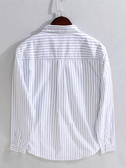 Chemise rayée à manches longues pour homme grande taille    Elégance District