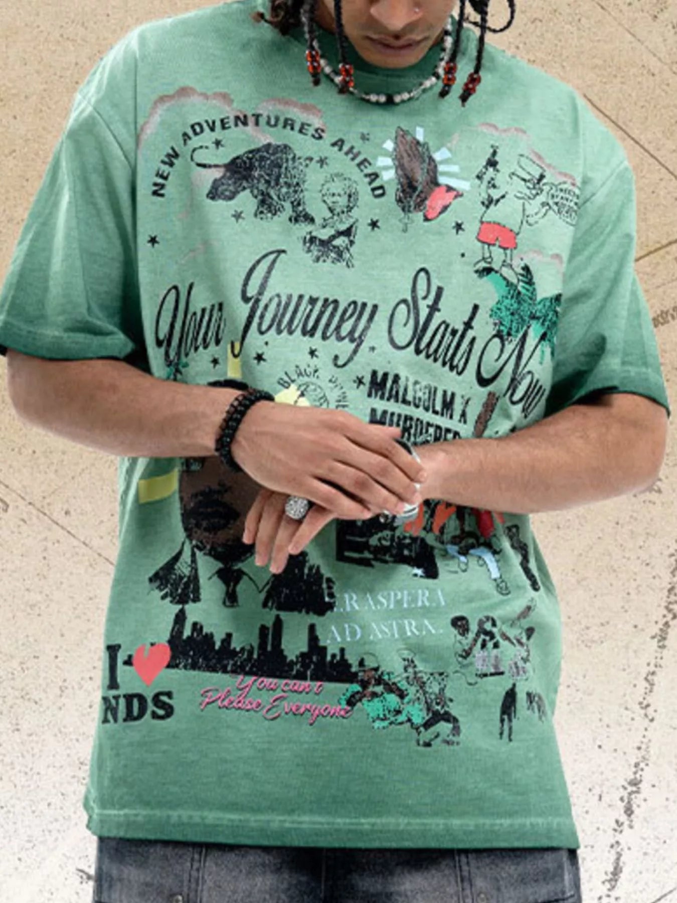 T-shirt graphique à col rond pour homme   Elégance District