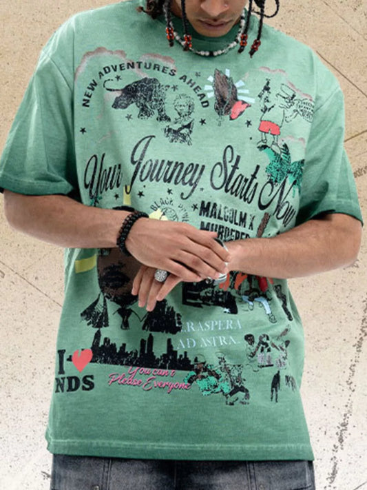 T-shirt graphique à col rond pour homme   Elégance District