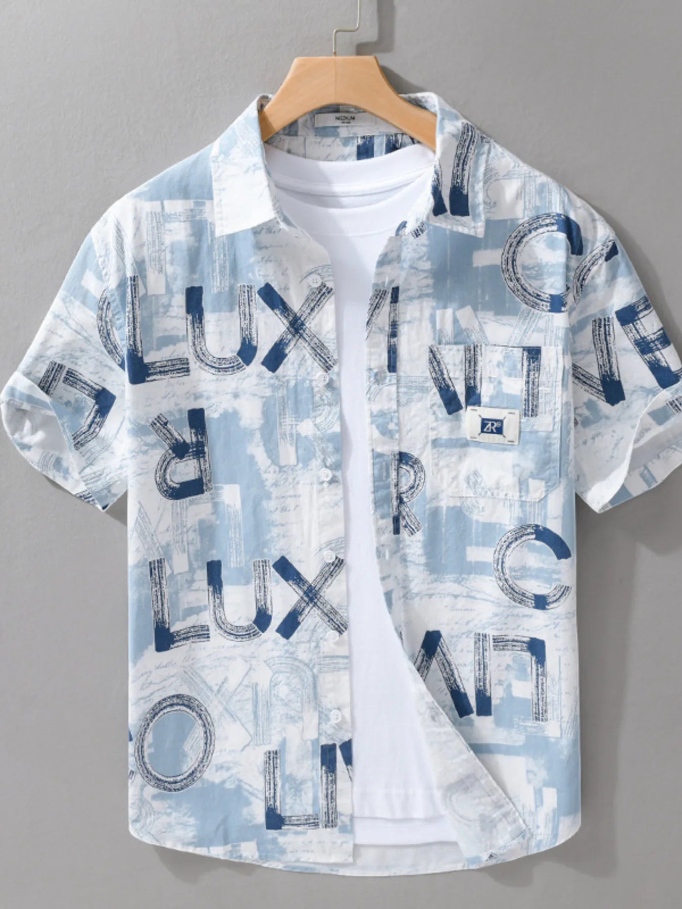 Chemise imprimée à manches courtes pour homme grande taille      Elégance District