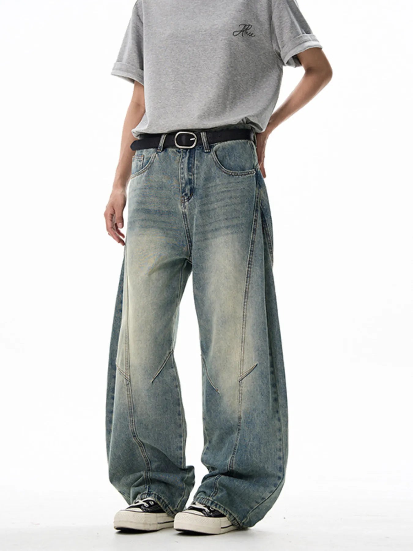 Jeans vintage à jambes larges pour hommes    Elégance District
