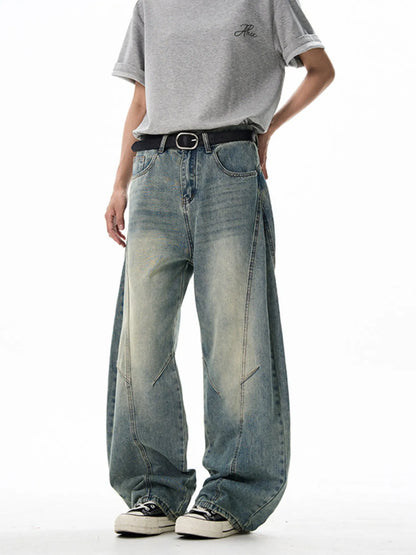 Jeans vintage à jambes larges pour hommes    Elégance District
