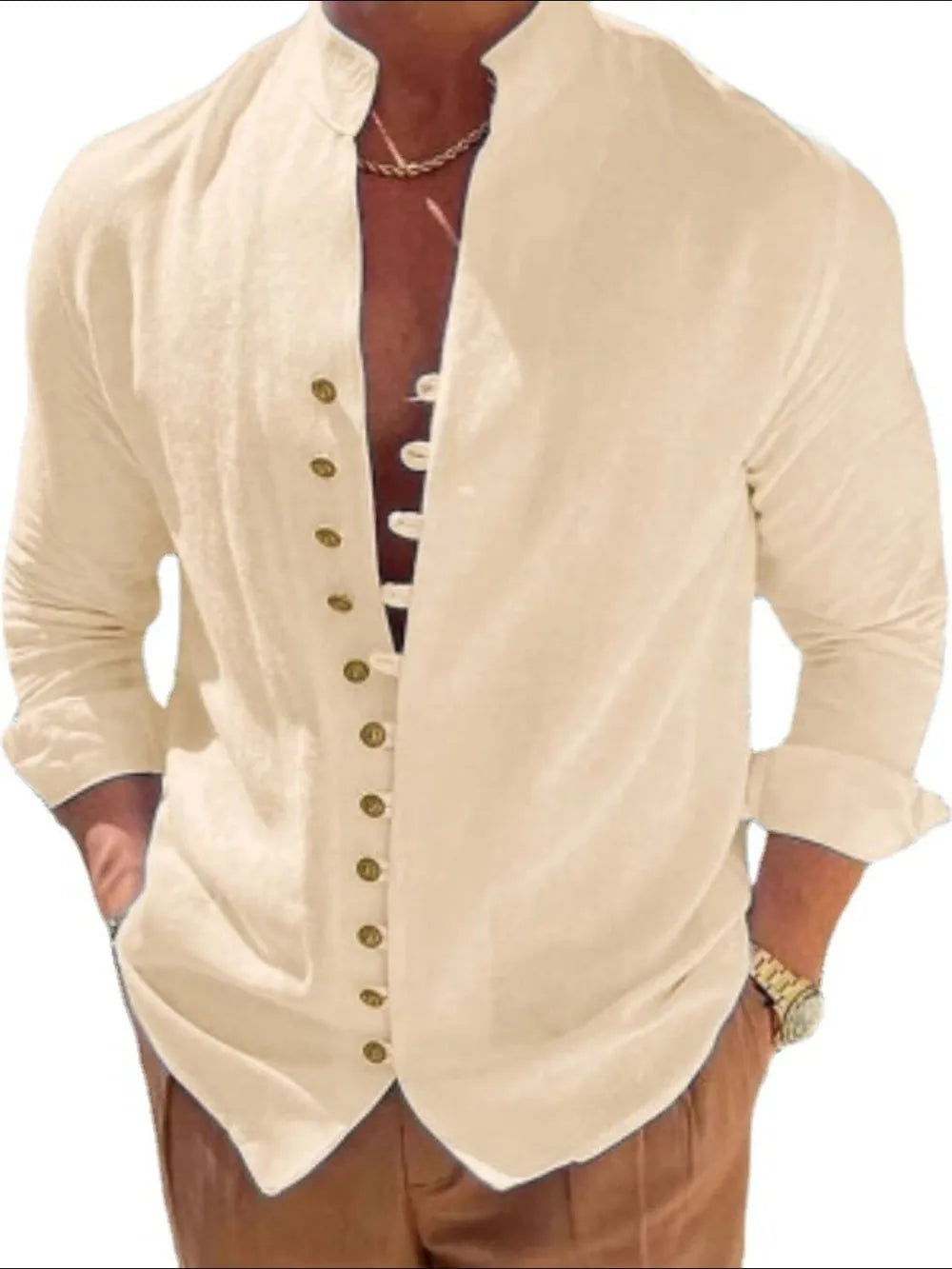 Chemise à manches longues boutonnée pour homme, grandes tailles    Elégance District