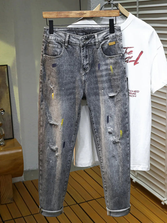 Jeans slim délavés pour hommes   Elégance District