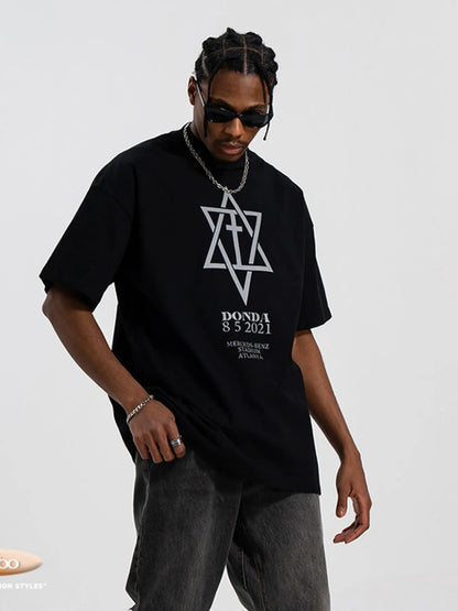 T-shirt  graphique à manches courtes et col rond pour homme. Elégance District