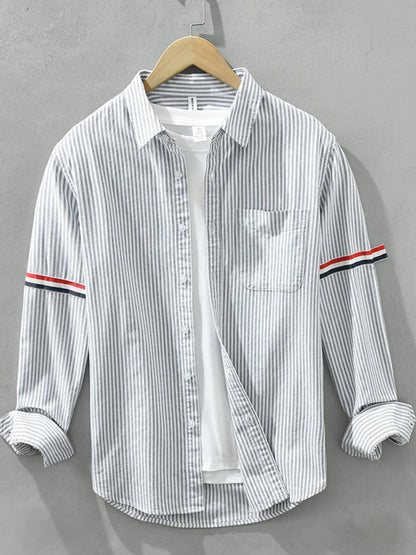 Chemise rayée à manches longues grande taille   Elégance District
