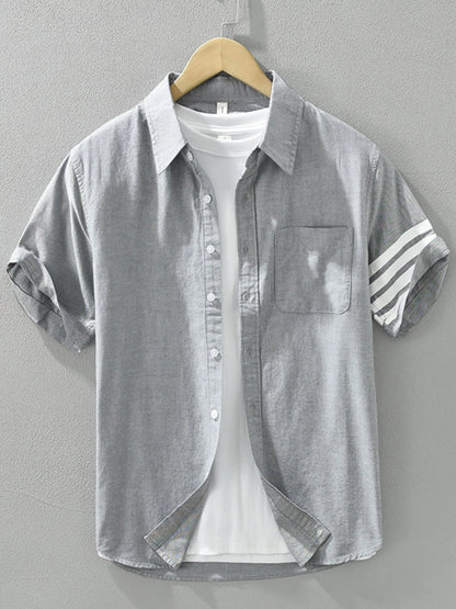 Chemise à manches courtes boutonnée pour homme grande taille     Elégance District