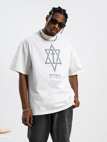 T-shirt  graphique à manches courtes et col rond pour homme. Elégance District