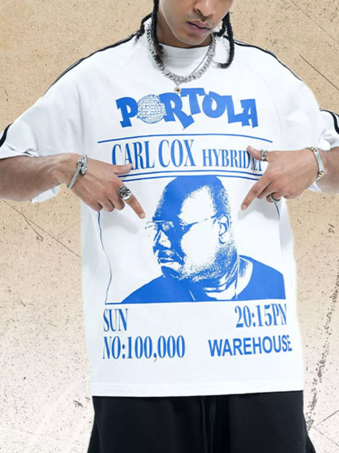 T-shirt imprimé à manches courtes et col rond pour homme. Elégance District