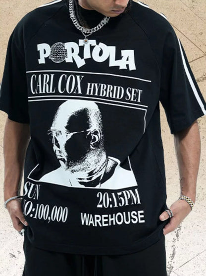 T-shirt imprimé à manches courtes et col rond pour homme. Elégance District