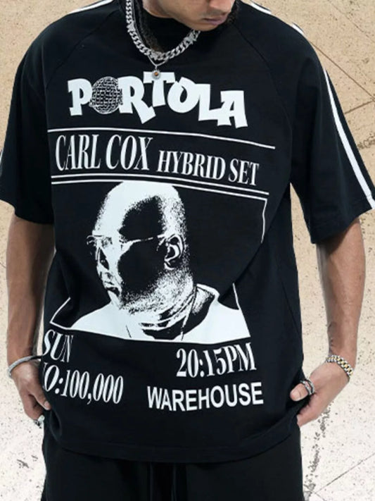 T-shirt imprimé à manches courtes et col rond pour homme. Elégance District