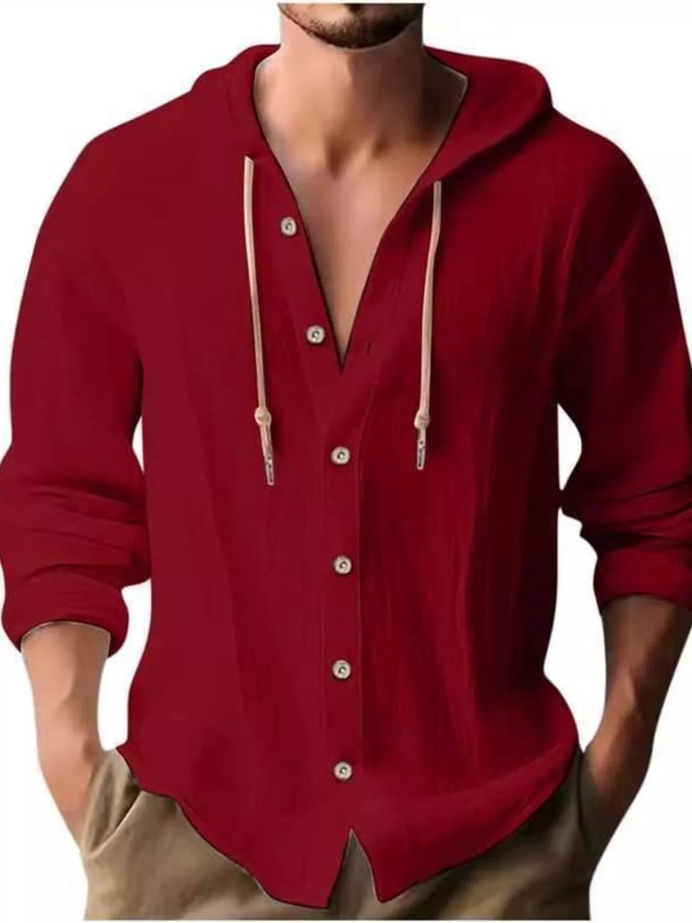 Chemise Homme Capuche Boutonnée Grande Taille    Elégance District