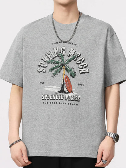 T-shirt à manches courtes et col rond  grande taille    Elégance District