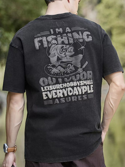 T-shirt à col rond avec motif de lettres   Elégance District