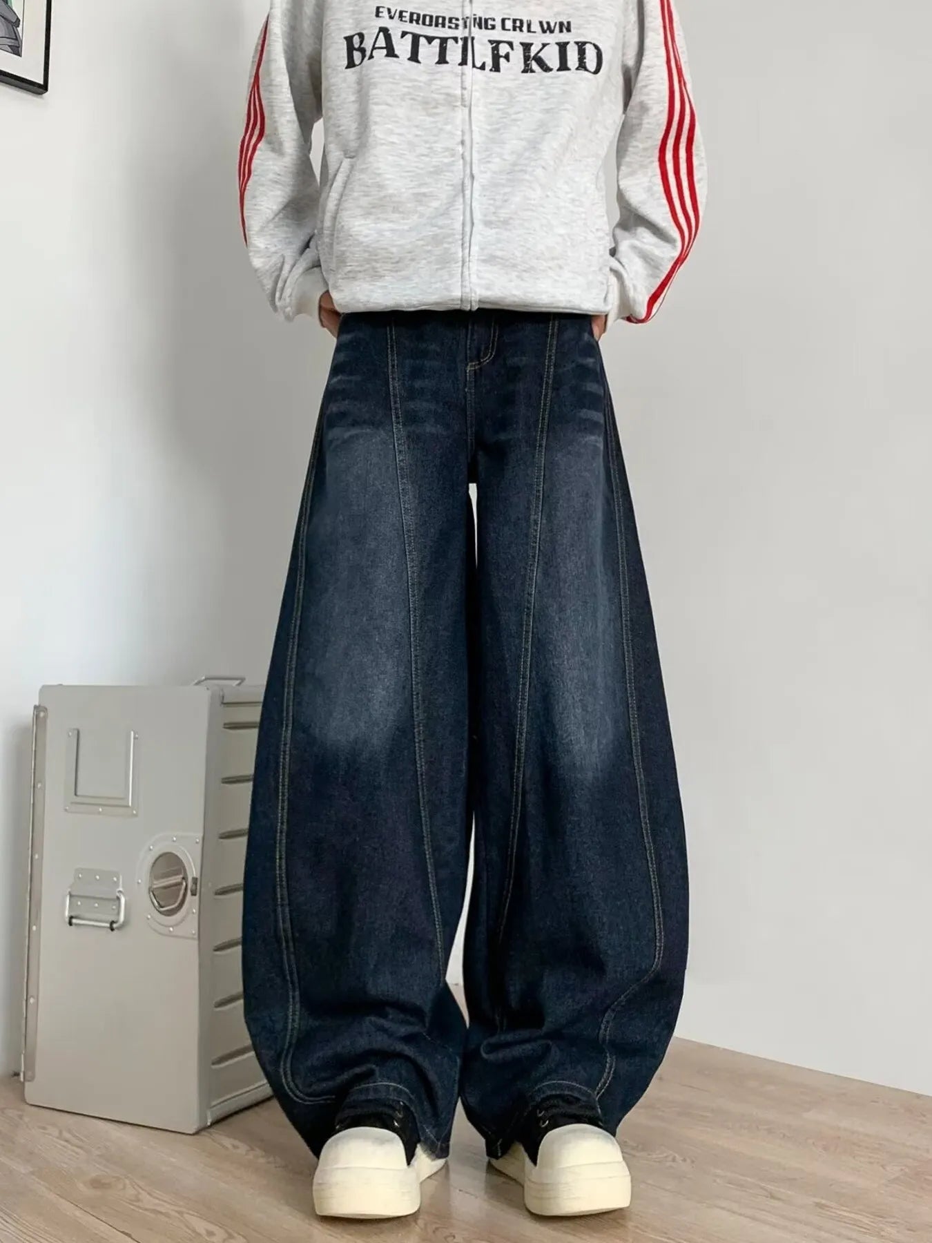 Jeans à jambes larges pour hommes, grandes tailles   Elégance District