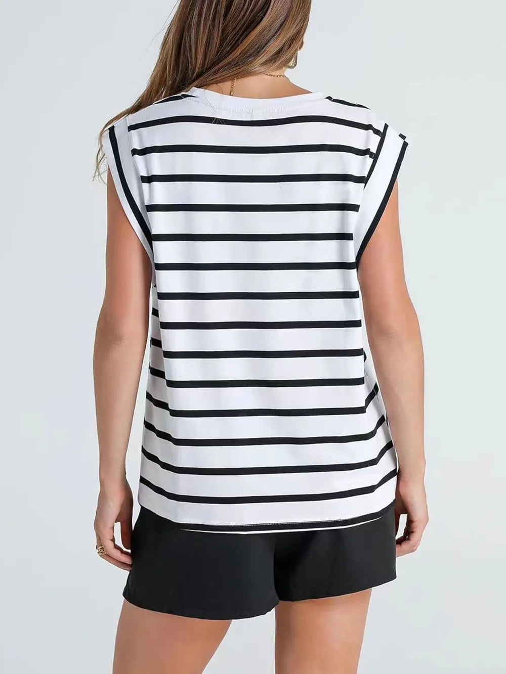 T-shirt Rayé Femme Col Rond - Élégance District
