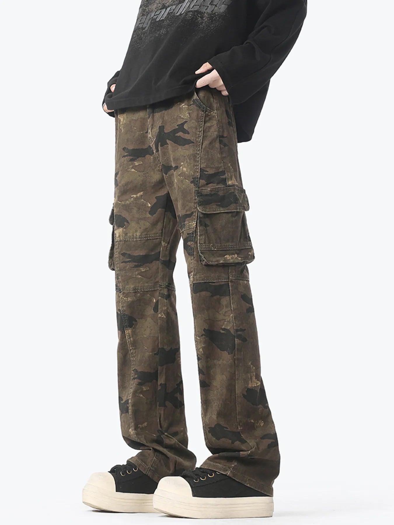 Jeans cargo camouflage pour hommes   Elégance District