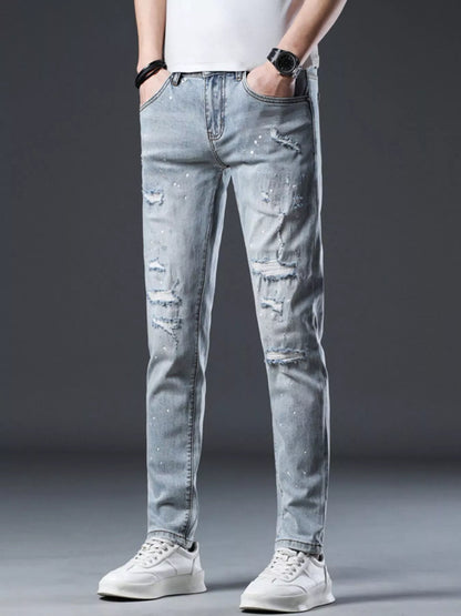 Jeans slim délavés pour hommes   Elégance District