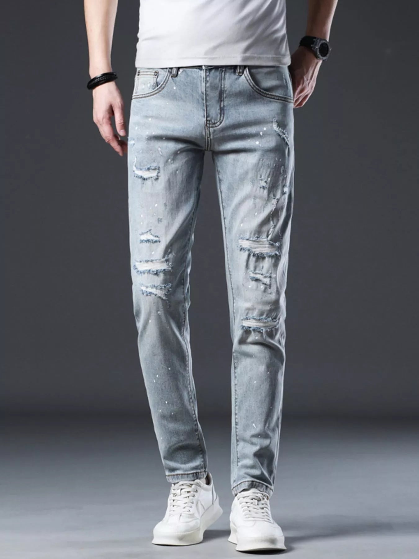 Jeans slim délavés pour hommes   Elégance District