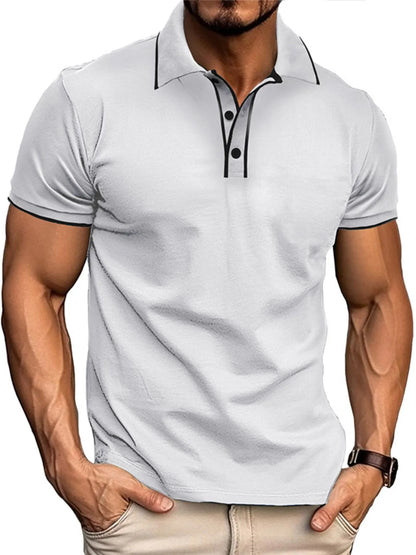 Polo homme coupe ajustée avec finitions contrastées   Elégance District