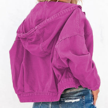 Veste  jean à capuche et épaules tombantes   Elégance District