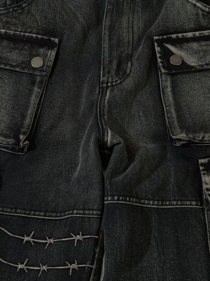 Jean cargo à jambes larges pour hommes  Elégance District