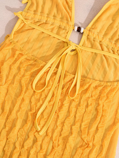Robe longue moulante texturée à col Halter  Elégance District