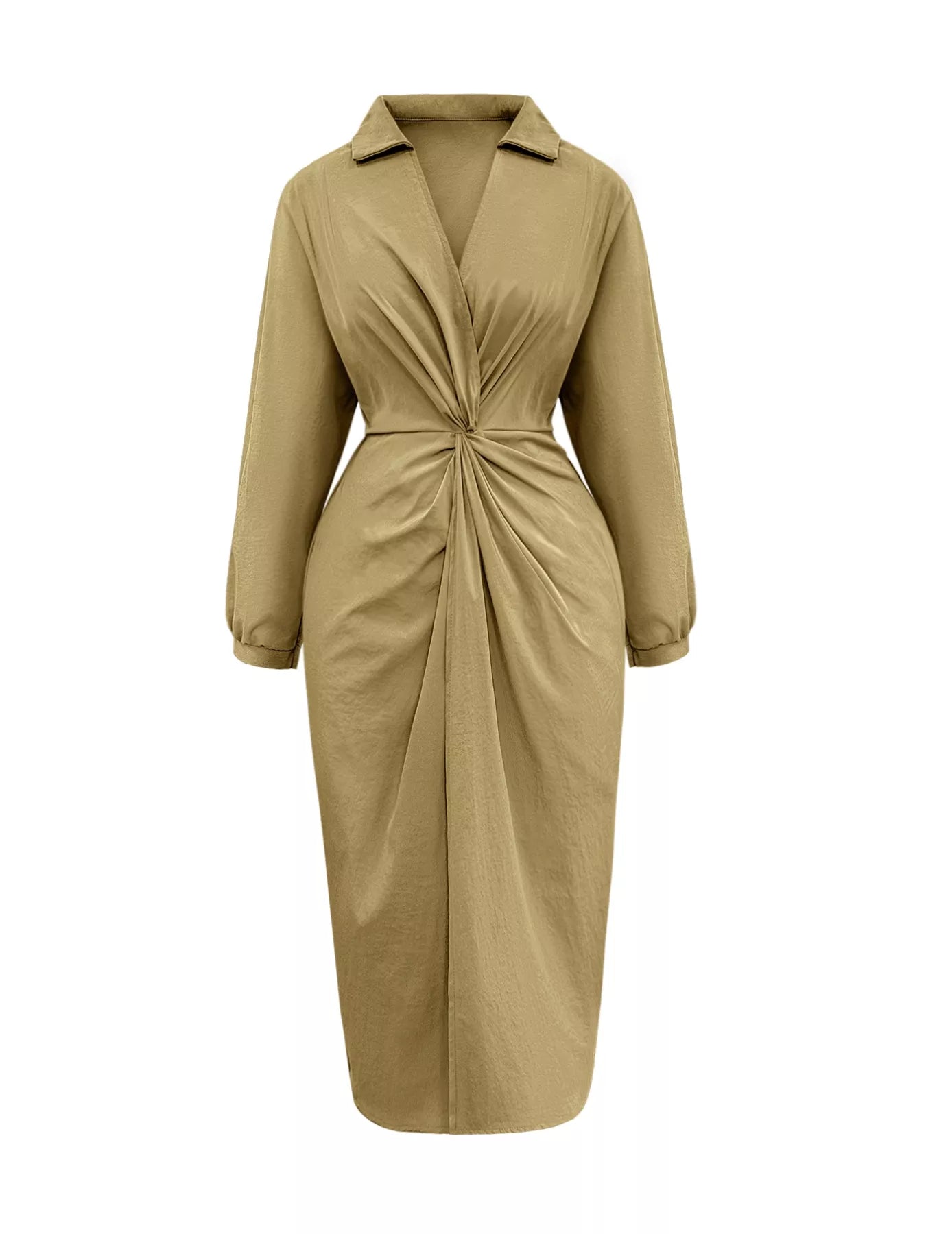 Robe midi fendue sur le devant grande taille  Elégance District
