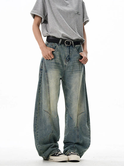 Jeans vintage à jambes larges pour hommes    Elégance District