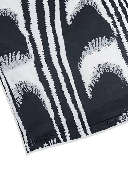 Robe longue moulante imprimé abstrait sans manches - Elégance 
