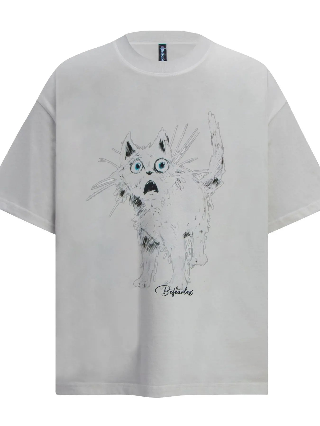 T-shirt oversize à manches courtes pour homme avec motif chat    Elégance District