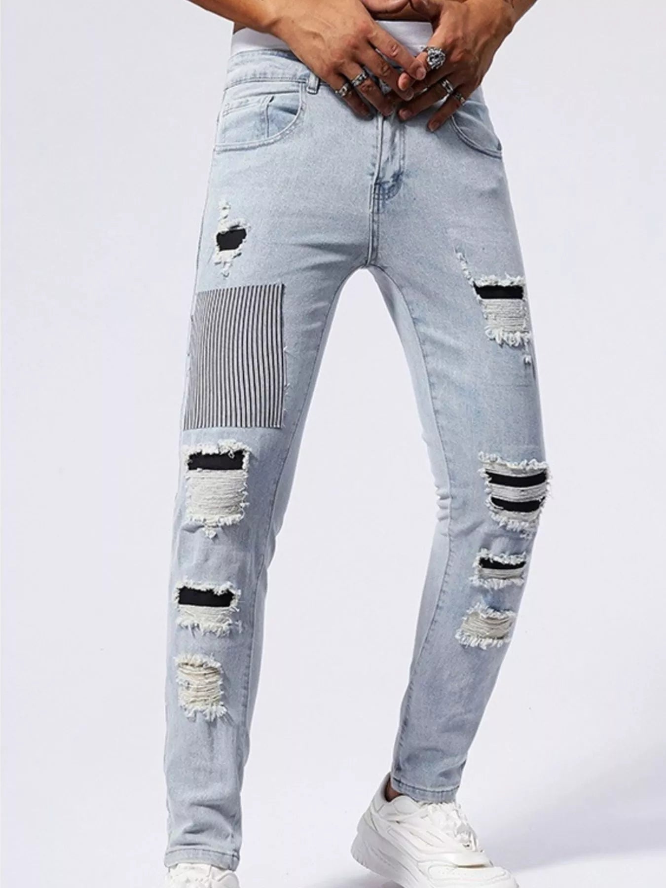 Jeans slim délavés pour hommes   Elégance District
