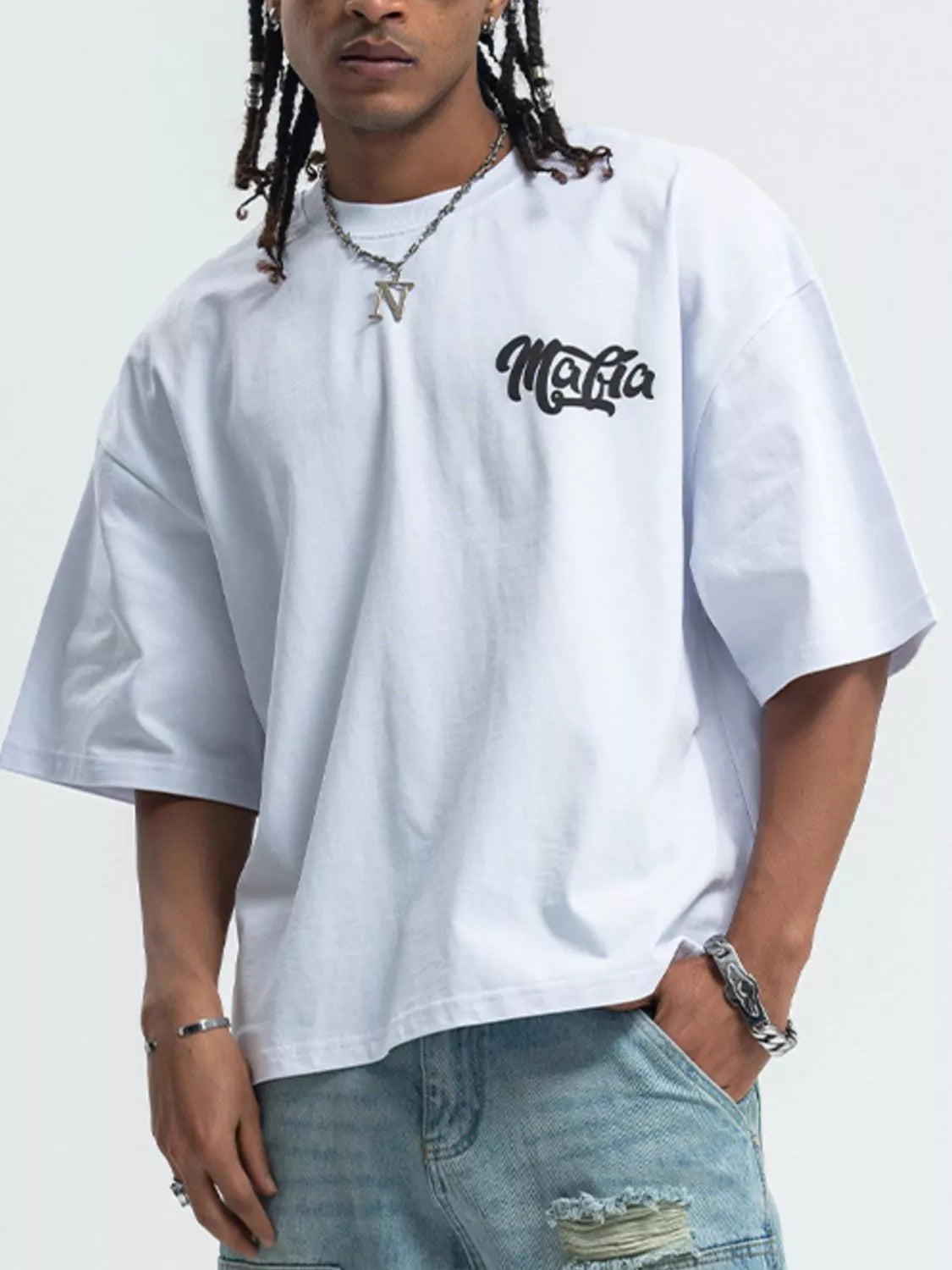 T-shirt homme à manches courtes et col rond avec motif dessin animé